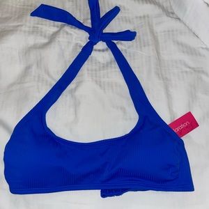 Blue bikini top
